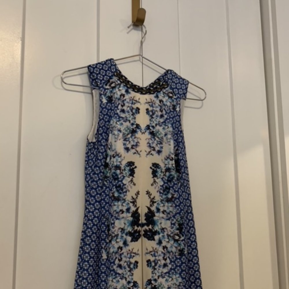 ANTHROPOLOGIE, RANNA GiLL, Blue/White Floral Maxi Dress, SIZE XXS